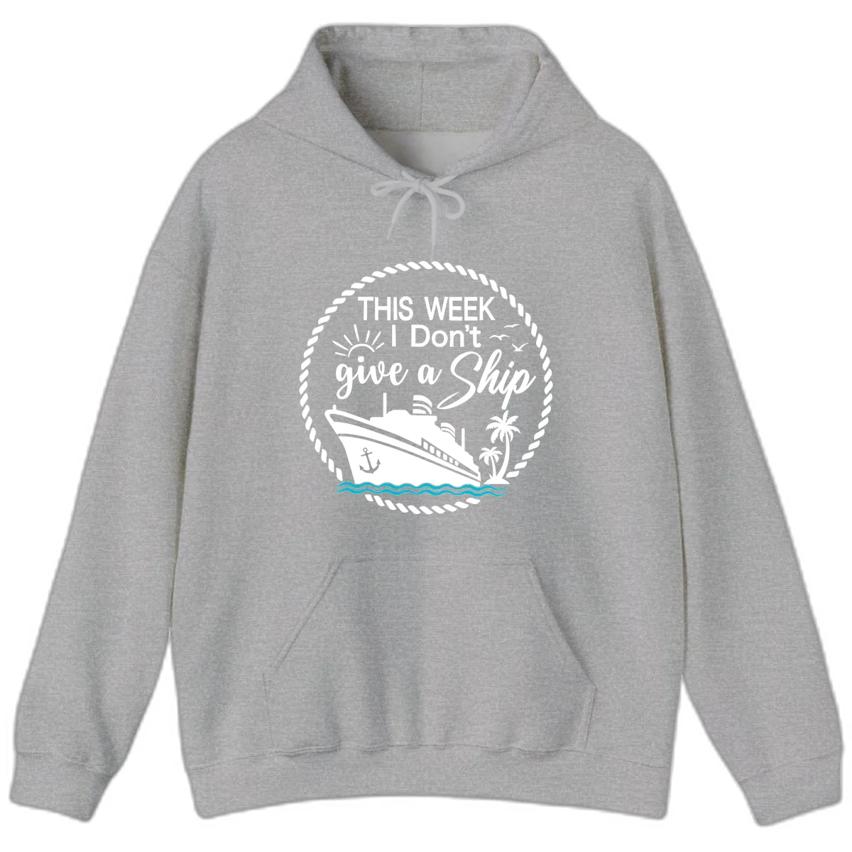 This Week I Don't Give A Ship Hoodie in Sport Grey