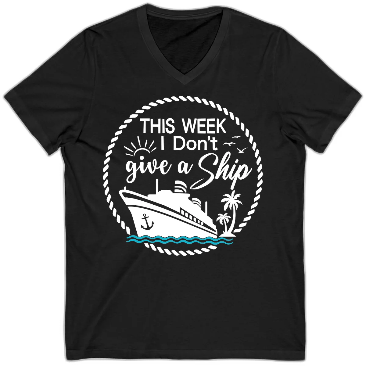 This Week I Don't Give A Ship V-Neck in Black