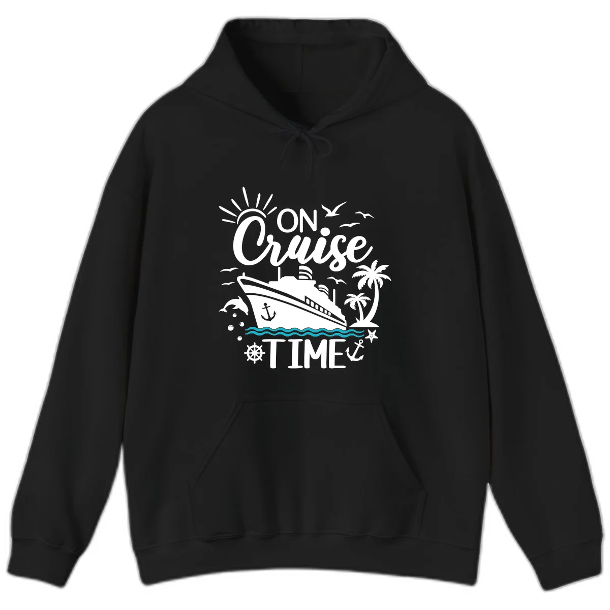 On Cruise Time Hoodie for Nautical Vacation in Black