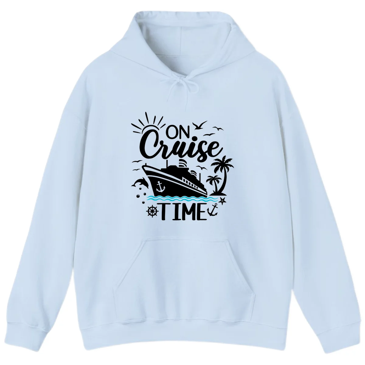 On Cruise Time Hoodie for Nautical Vacation in Light Blue