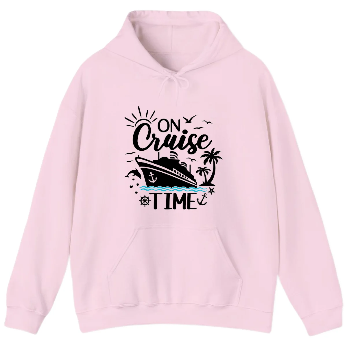 On Cruise Time Hoodie for Nautical Vacation in Light Pink