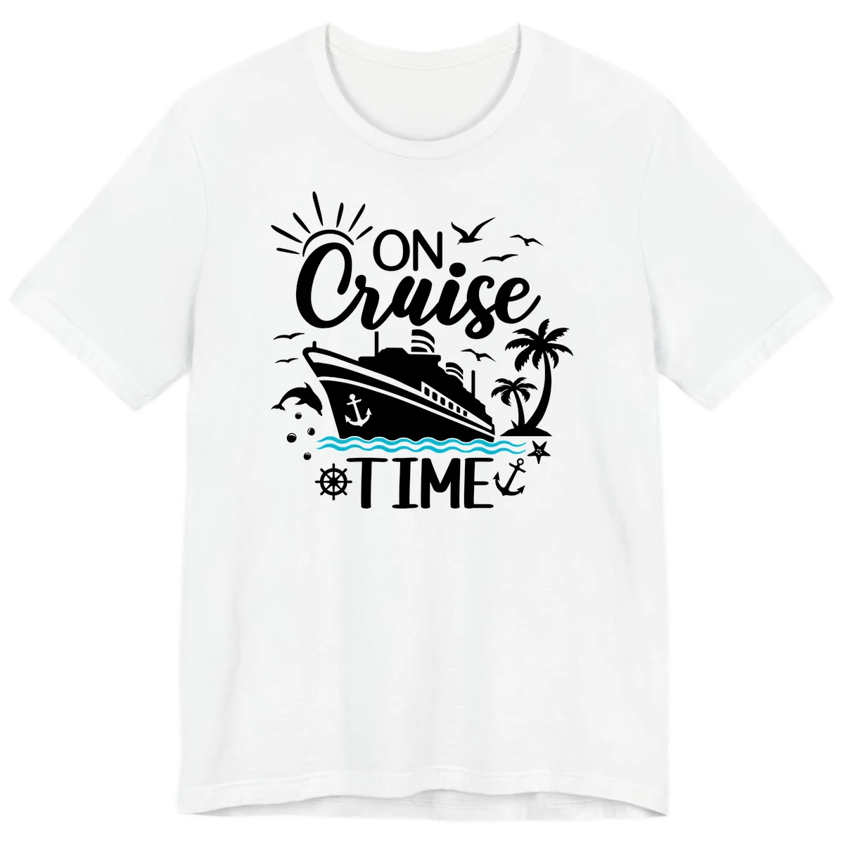 On Cruise Time Premium Vacation Tee for Cruise Lovers in White
