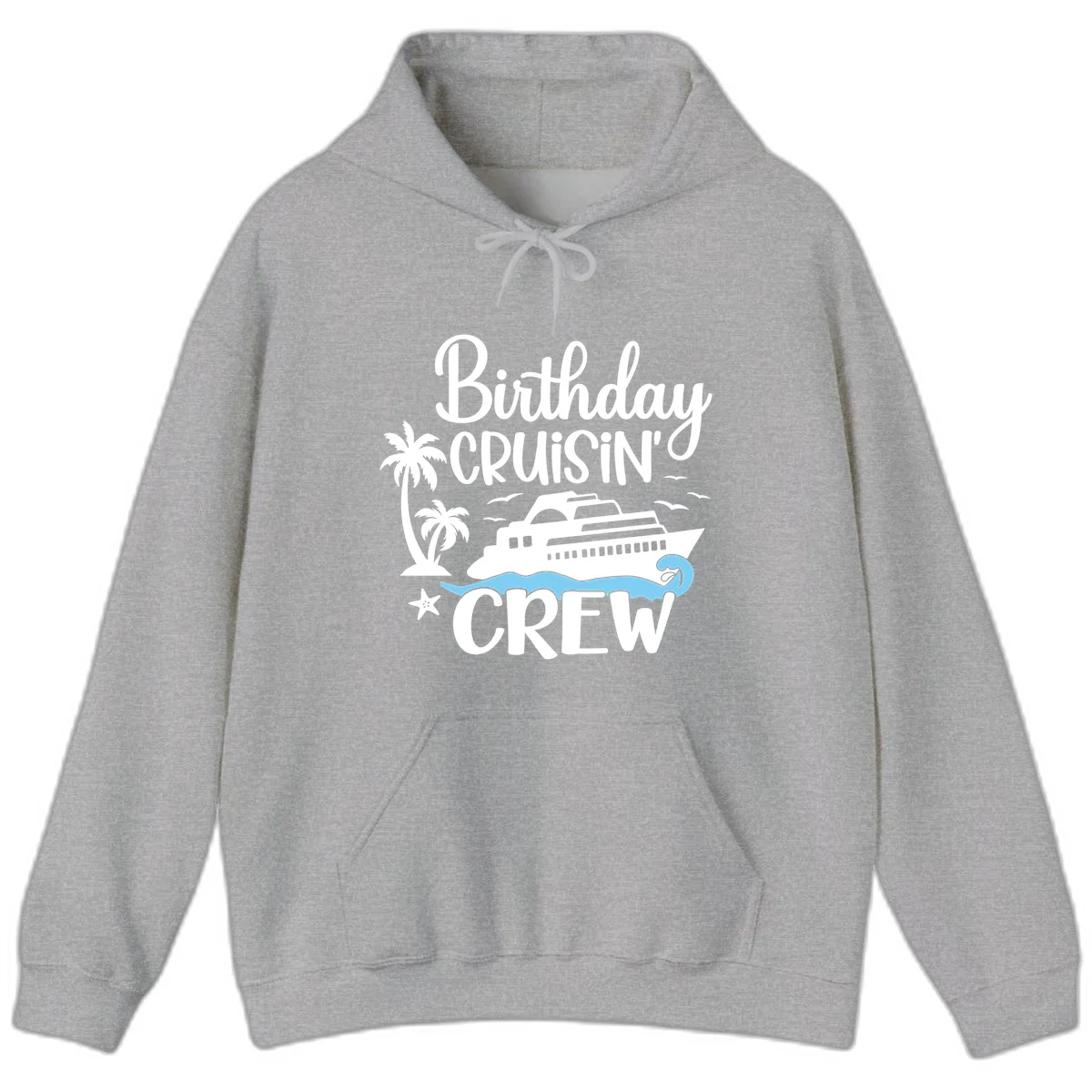 Birthday Cruisin' Crew Hoodie in Sport Grey