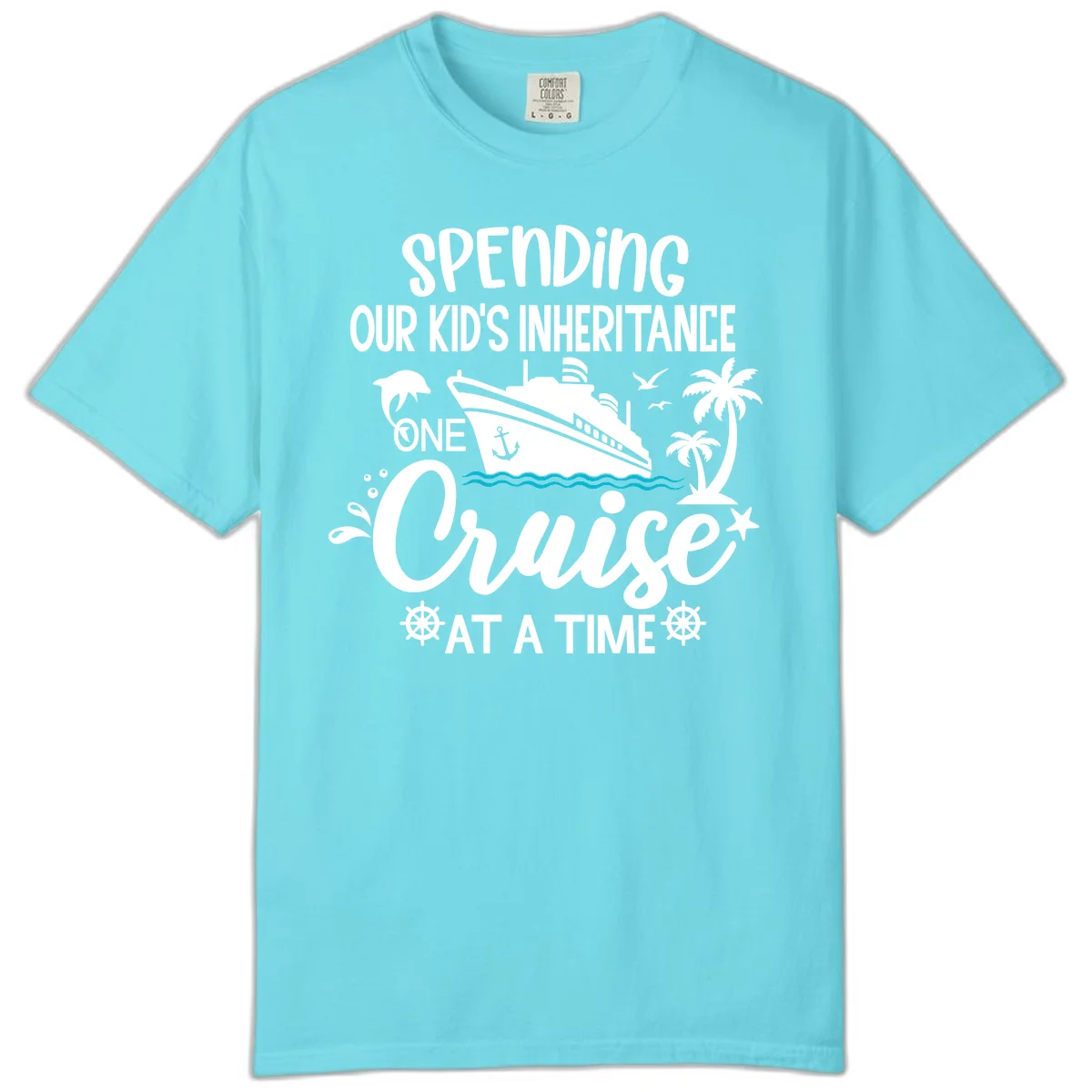 One Cruise At A Time Inheritance Comfort Color in Lagoon Blue