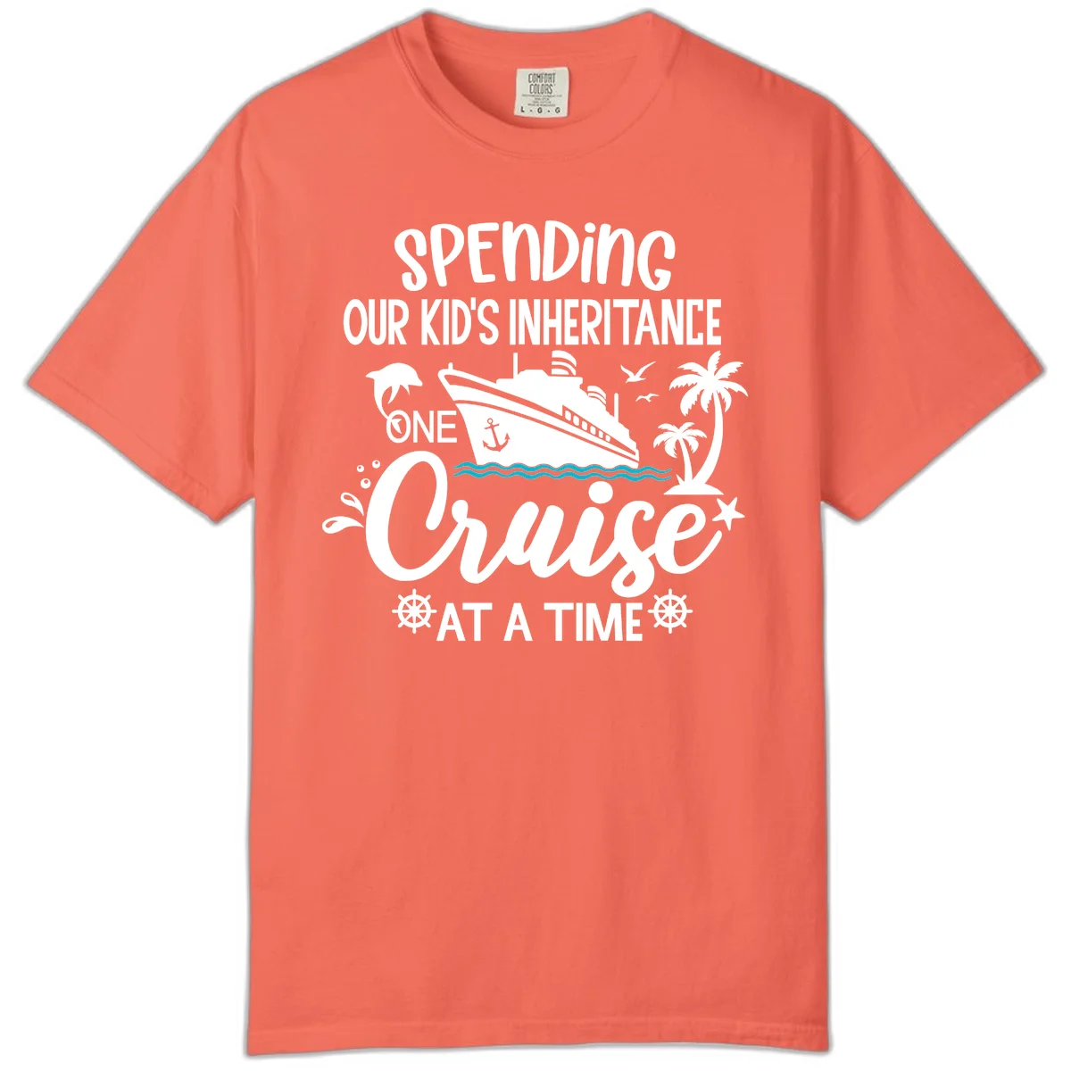 One Cruise At A Time Inheritance Comfort Color in Bright Salmon