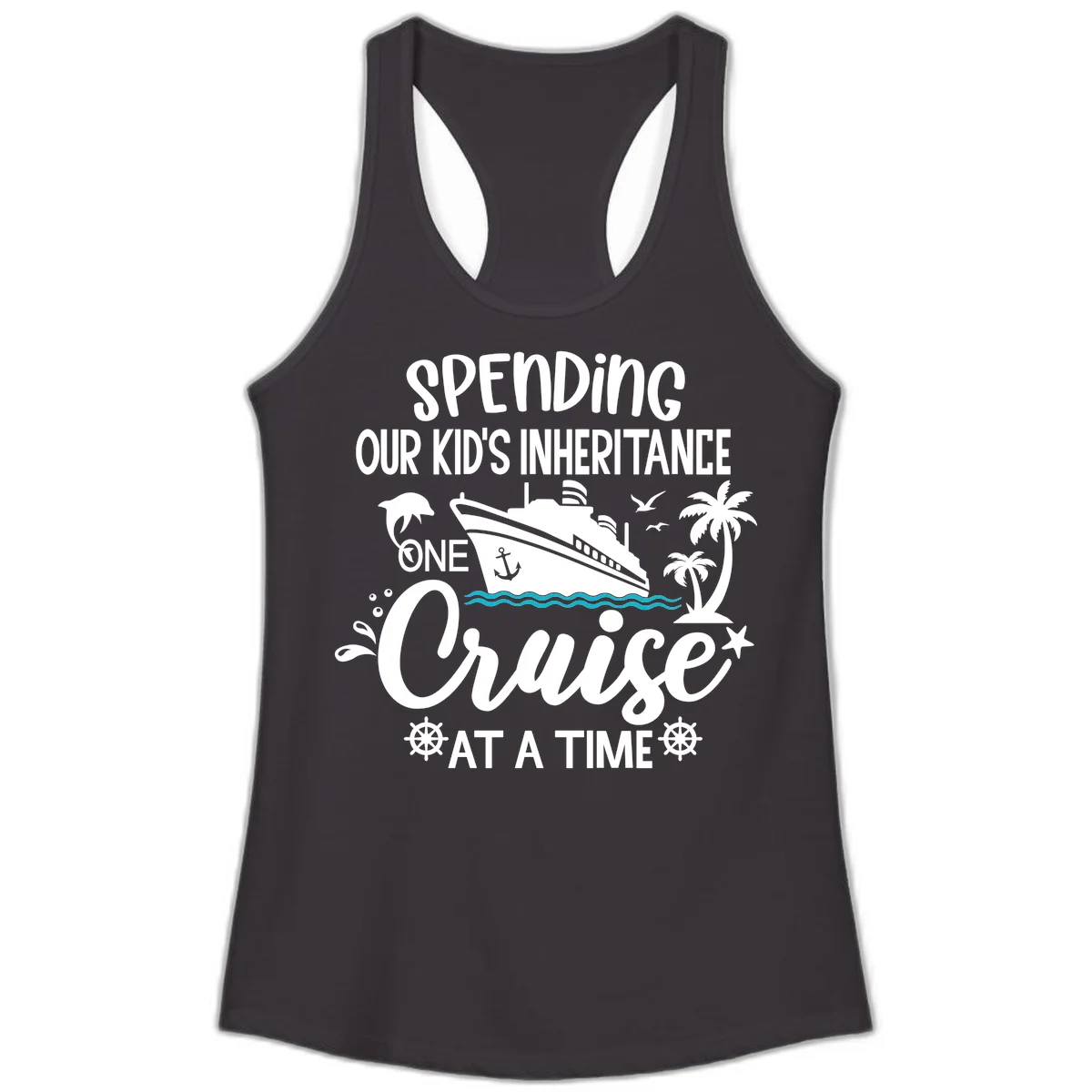 One Cruise At A Time Inheritance Ladies Tank in Black