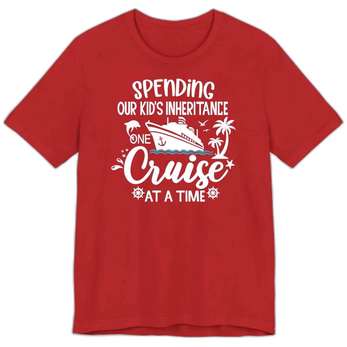 One Cruise At A Time Inheritance Premium T-Shirt in Red