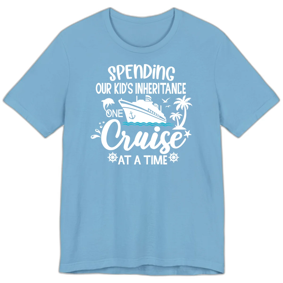 One Cruise At A Time Inheritance Premium T-Shirt in Ocean Blue