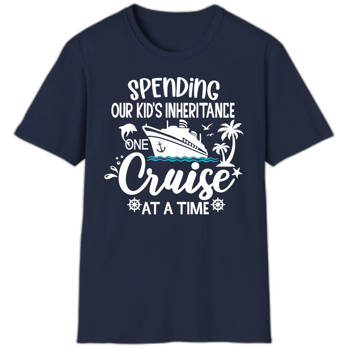 One Cruise At A Time Inheritance T-Shirt in Navy