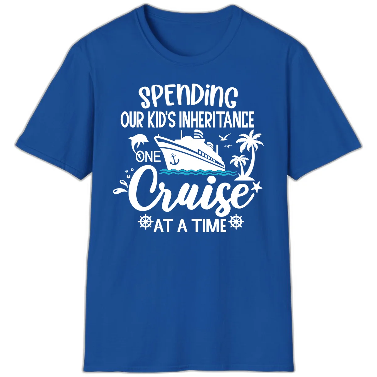 One Cruise At A Time Inheritance T-Shirt in Royal
