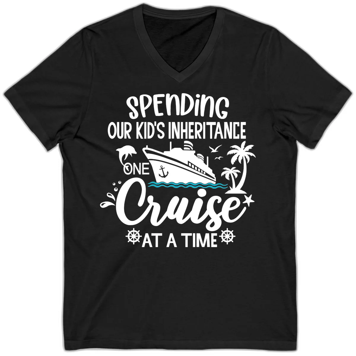 One Cruise At A Time Inheritance V-Neck in Black