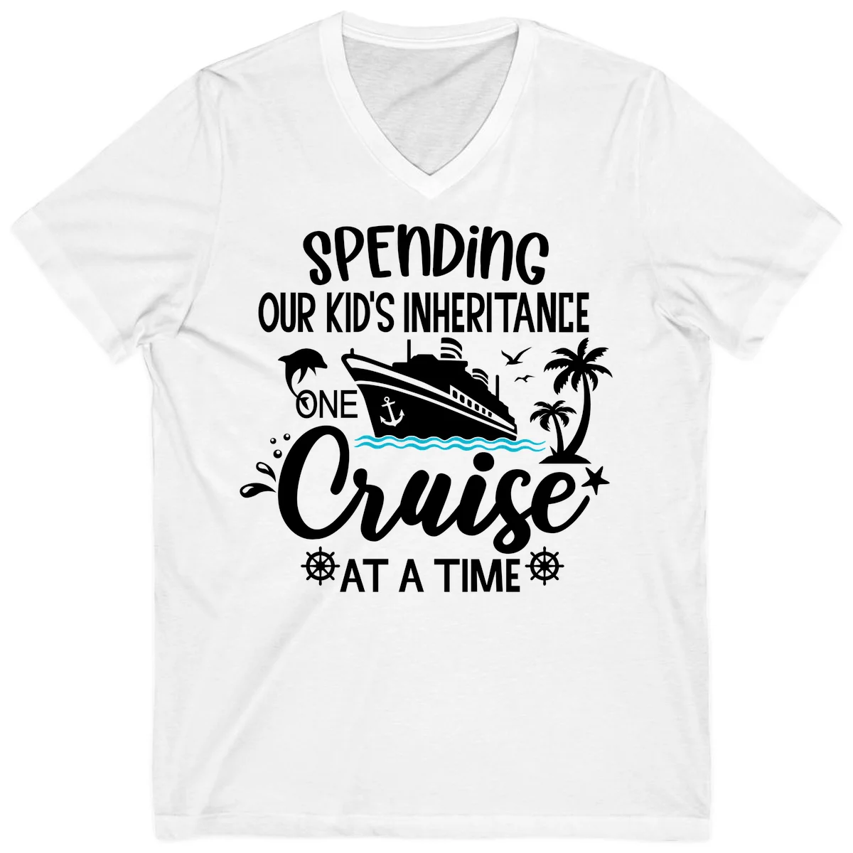 One Cruise At A Time Inheritance V-Neck in White