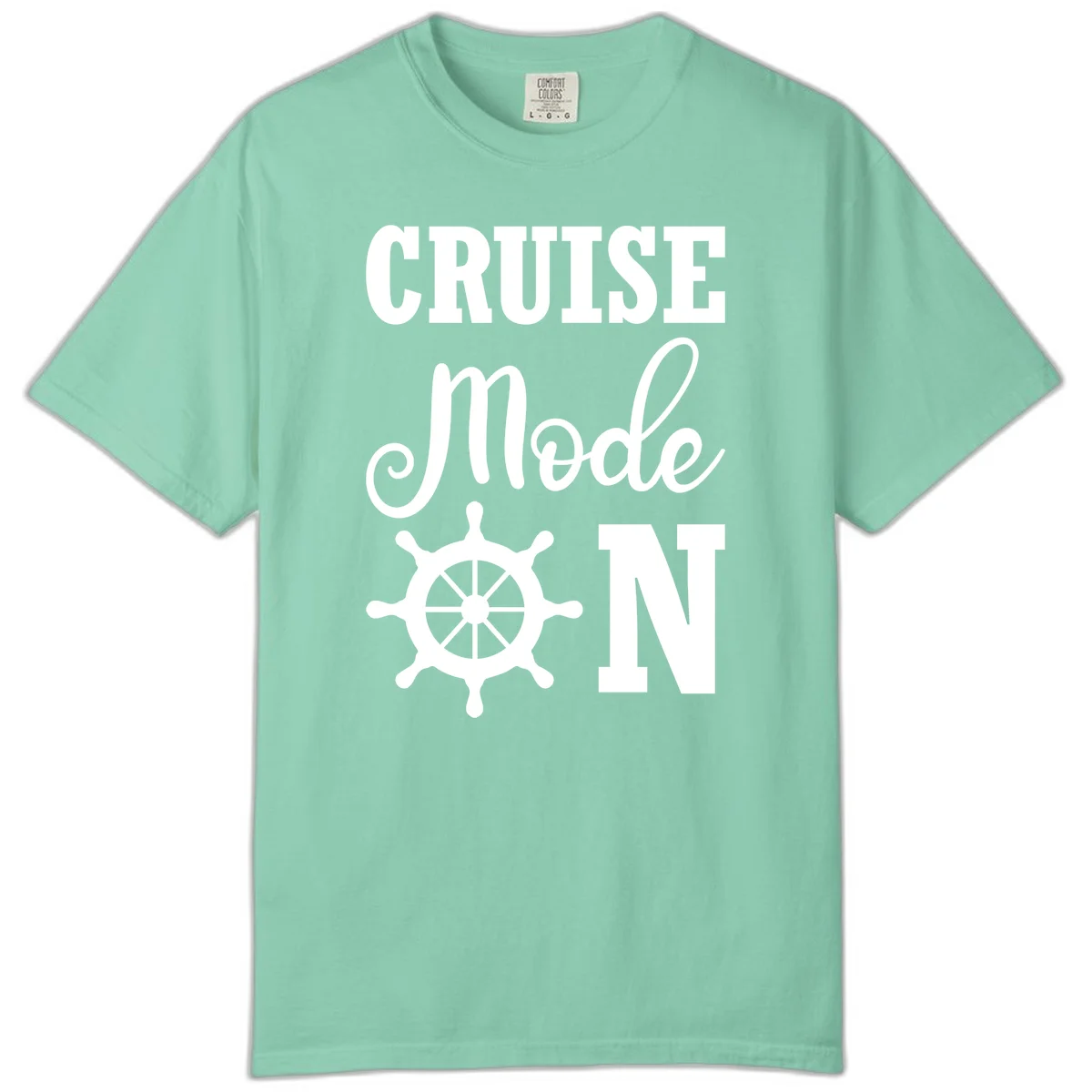 Cruise Mode Ship Wheel Comfort Color T-Shirt in Island Reef