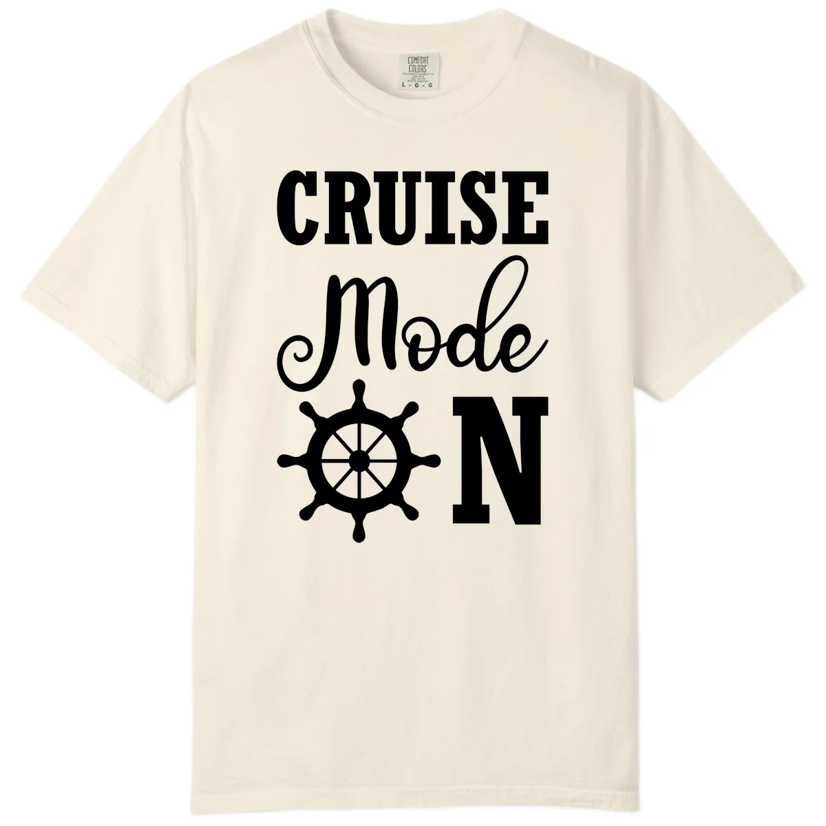 Cruise Mode Ship Wheel Comfort Color T-Shirt in Ivory