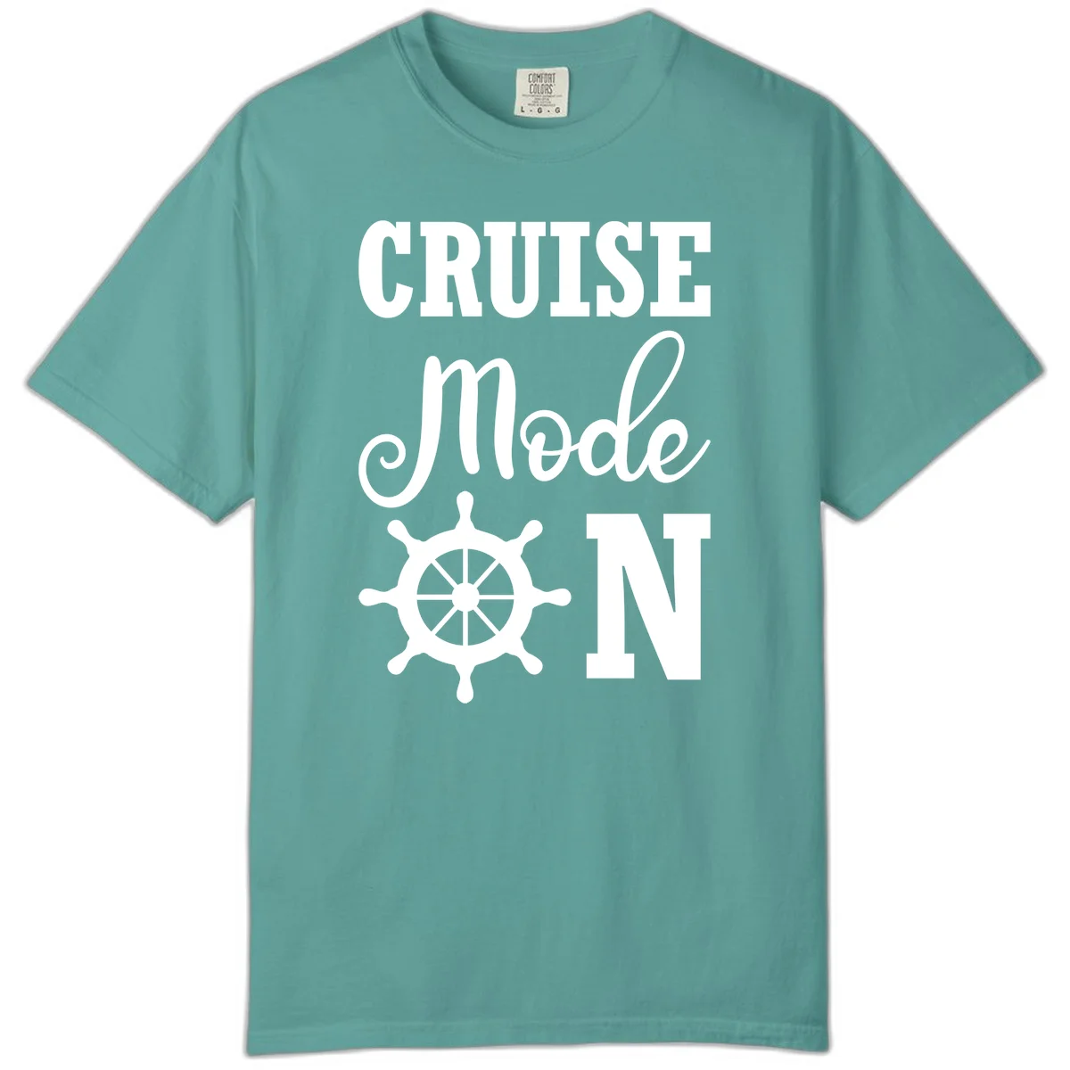 Cruise Mode Ship Wheel Comfort Color T-Shirt in Seafoam