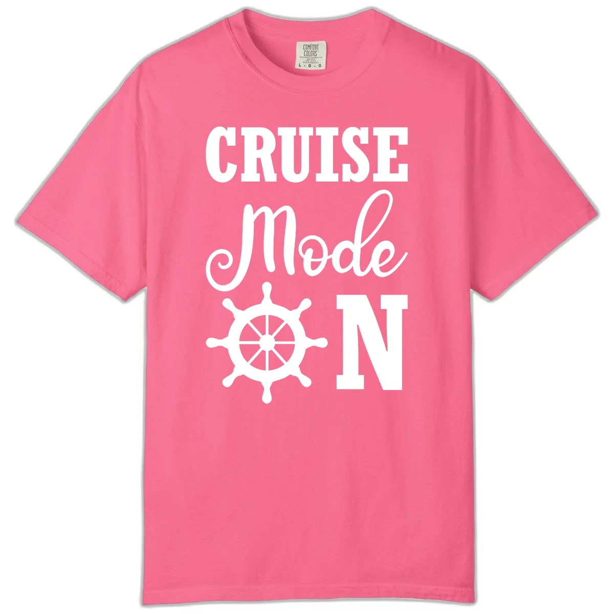 Cruise Mode Ship Wheel Comfort Color T-Shirt in Crunchberry