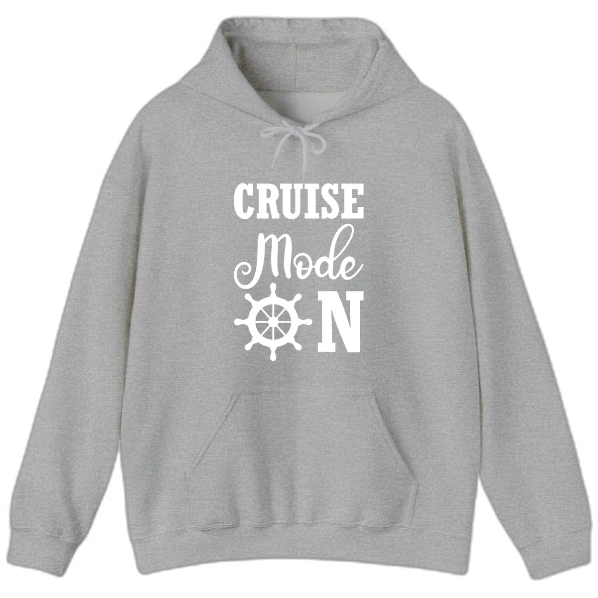 Cruise Mode Ship Wheel Hoodie in Sport Grey