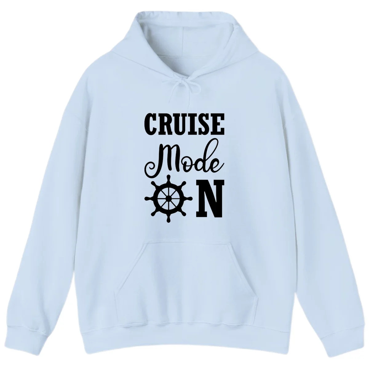 Cruise Mode Ship Wheel Hoodie in Light Blue