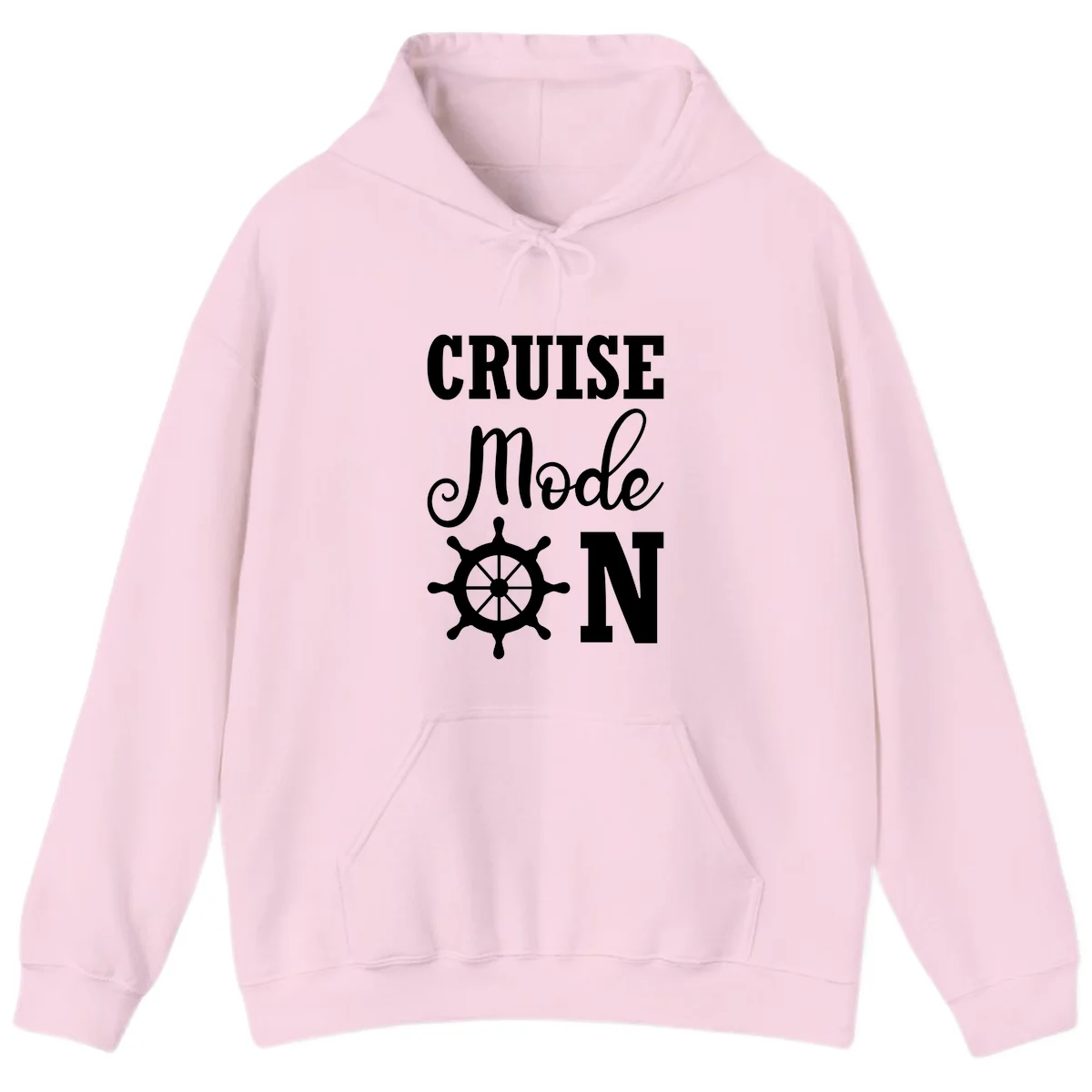Cruise Mode Ship Wheel Hoodie in Light Pink