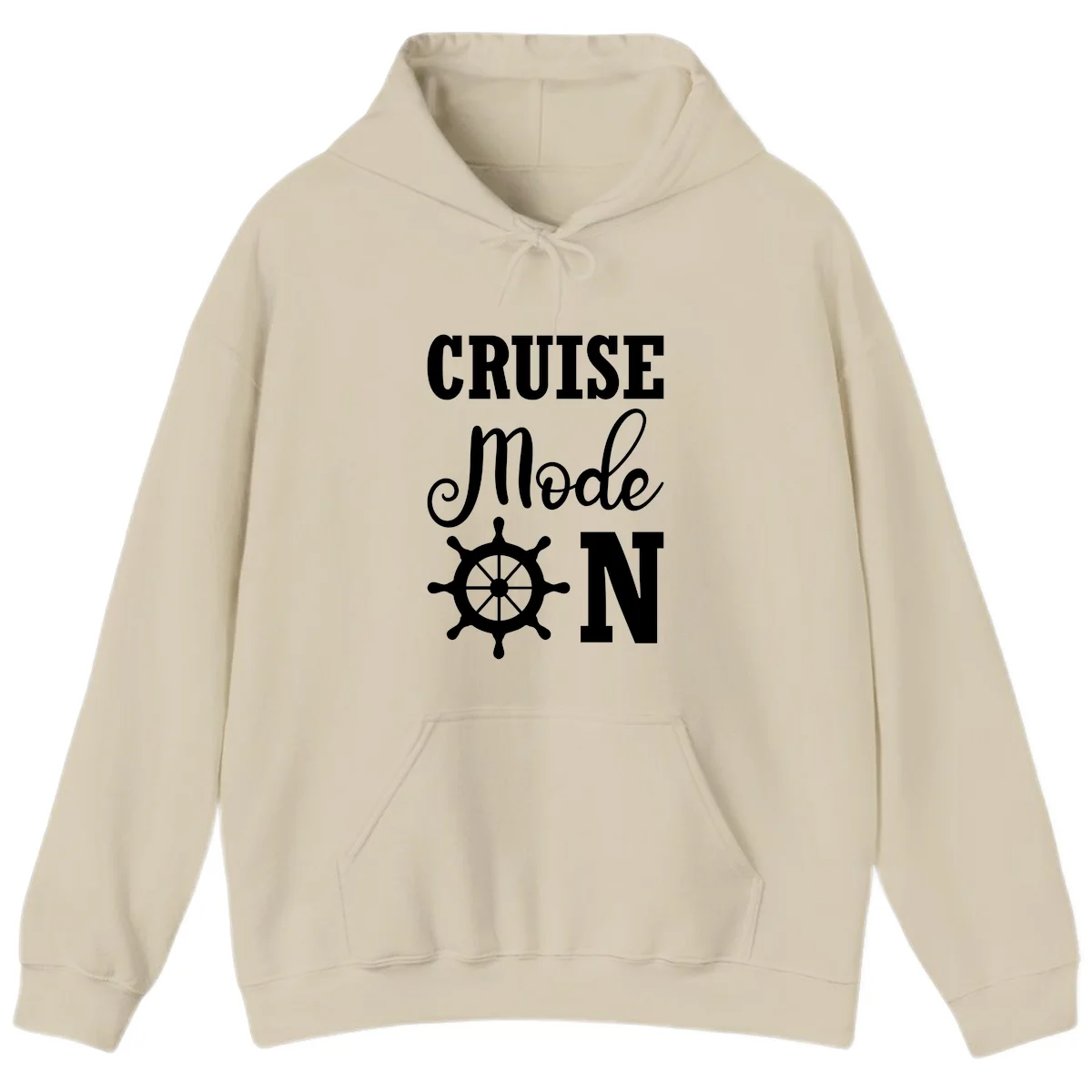 Cruise Mode Ship Wheel Hoodie in Sand