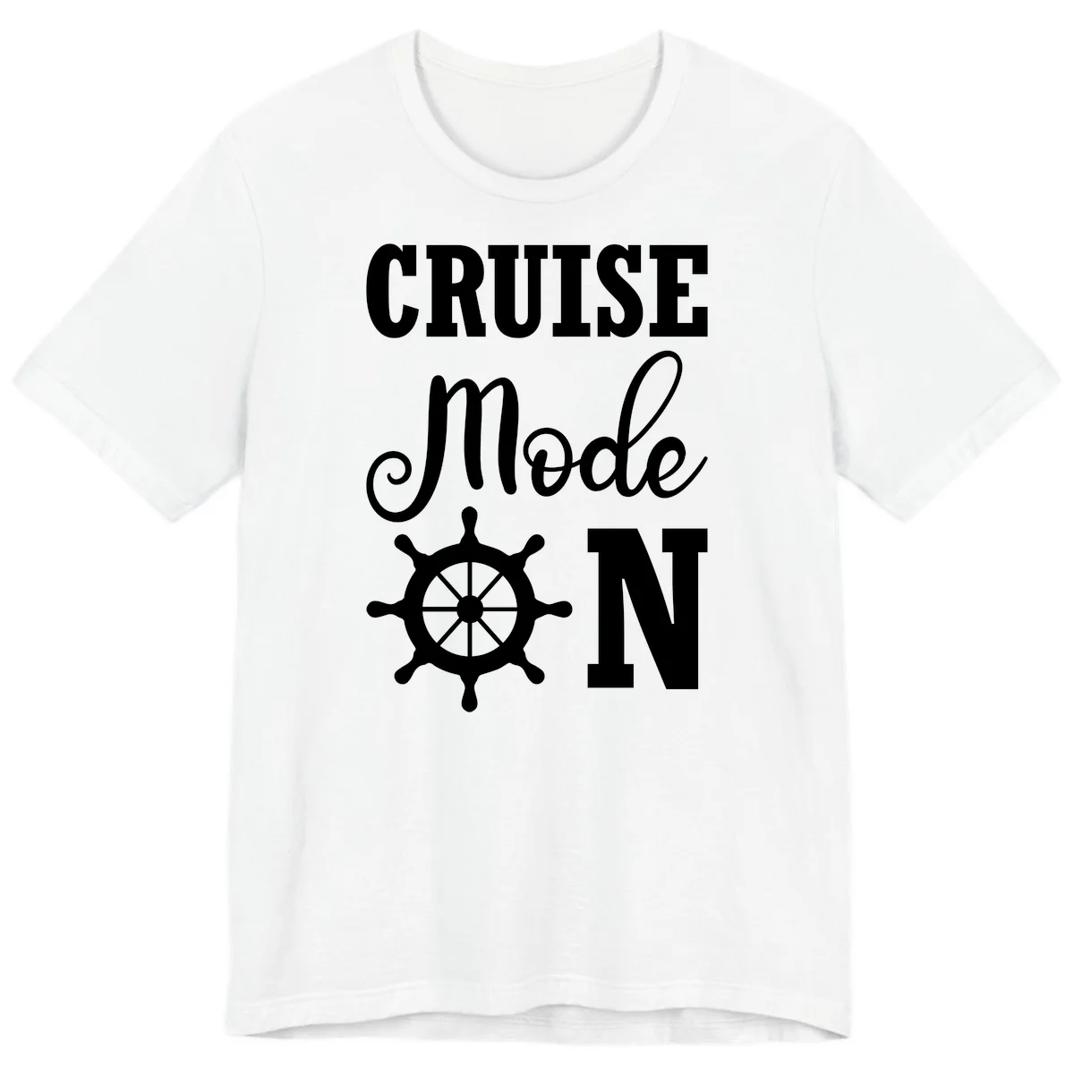 Cruise Mode Ship Wheel Premium T-Shirt in White