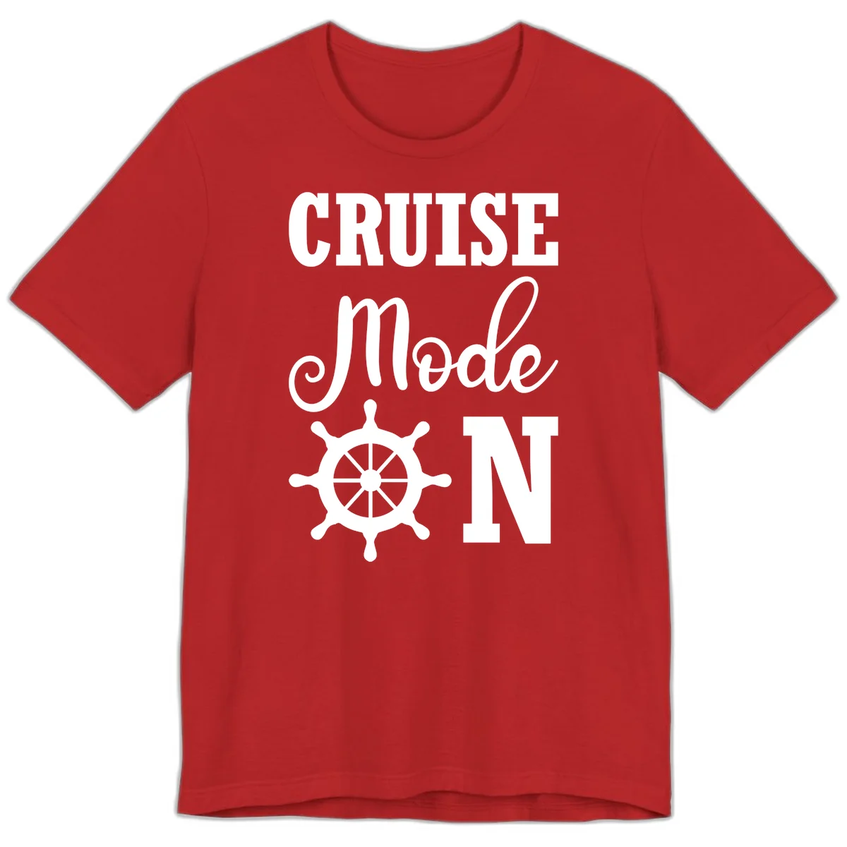 Cruise Mode Ship Wheel Premium T-Shirt in Red