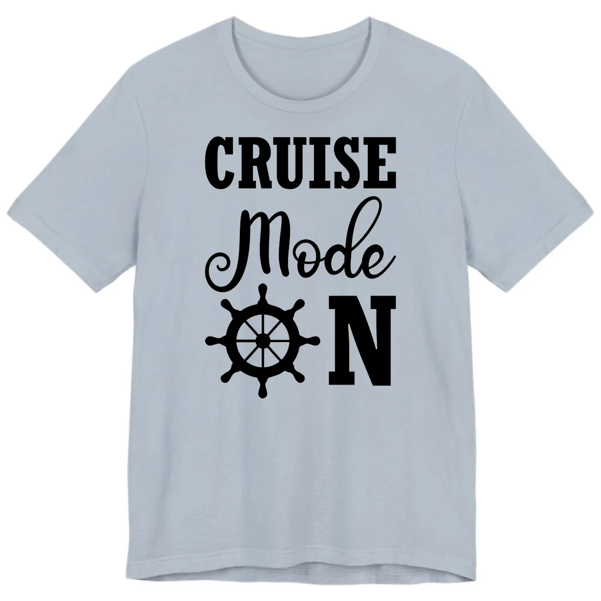 Cruise Mode Ship Wheel Premium T-Shirt in Light Blue