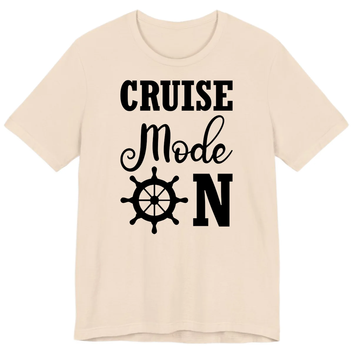 Cruise Mode Ship Wheel Premium T-Shirt in Soft Cream