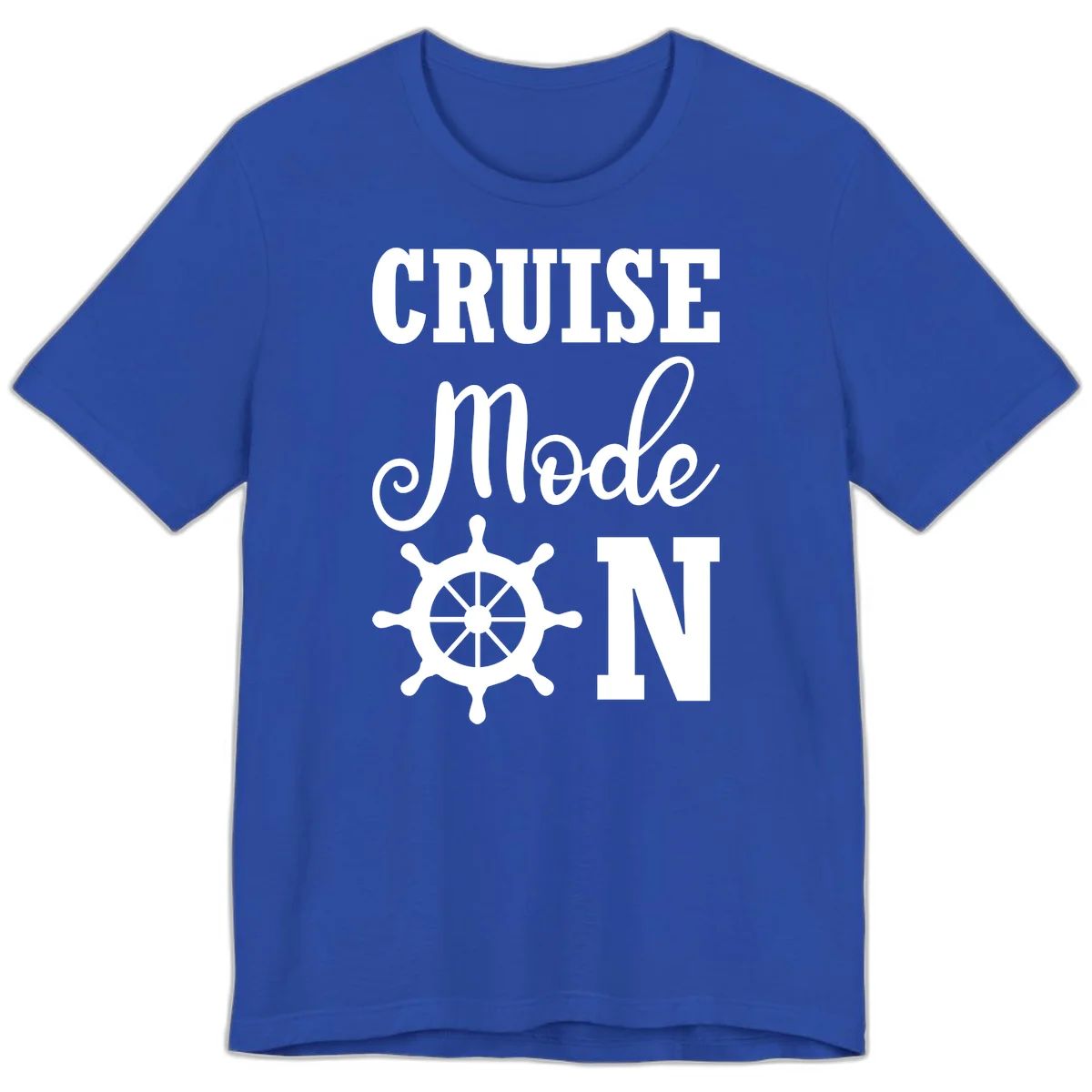 Cruise Mode Ship Wheel Premium T-Shirt in True Royal