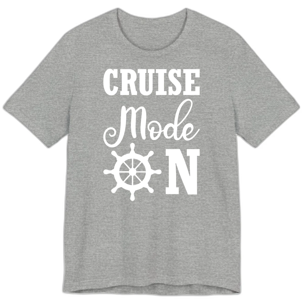 Cruise Mode Ship Wheel Premium T-Shirt in Athletic Heather