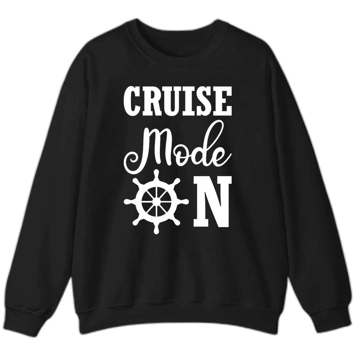 Cruise Mode Ship Wheel Sweatshirt in Black