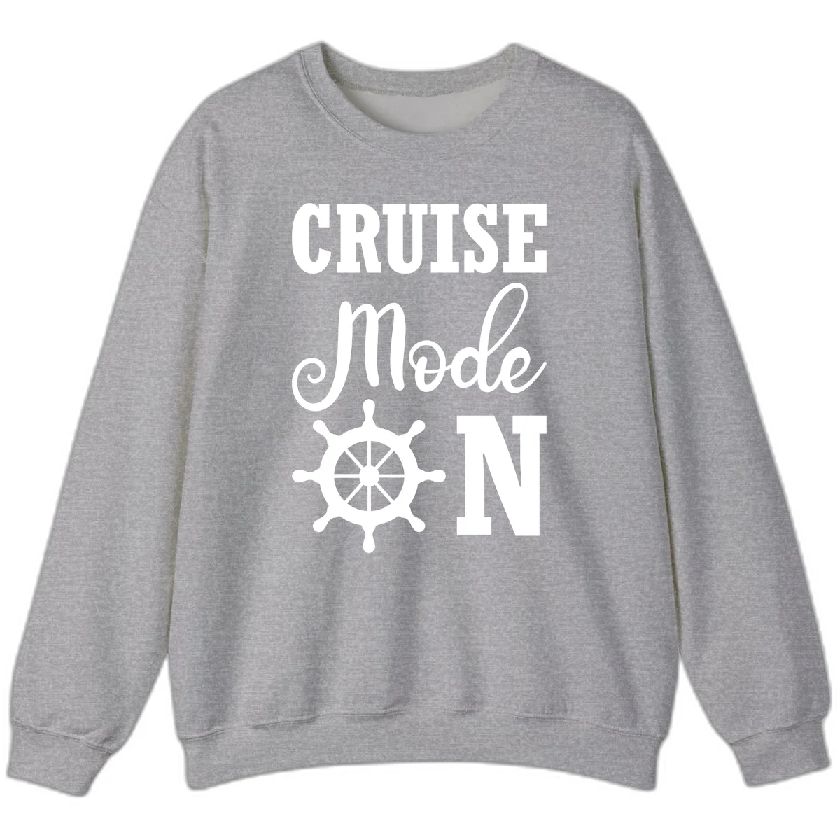 Cruise Mode Ship Wheel Sweatshirt in Sport Grey