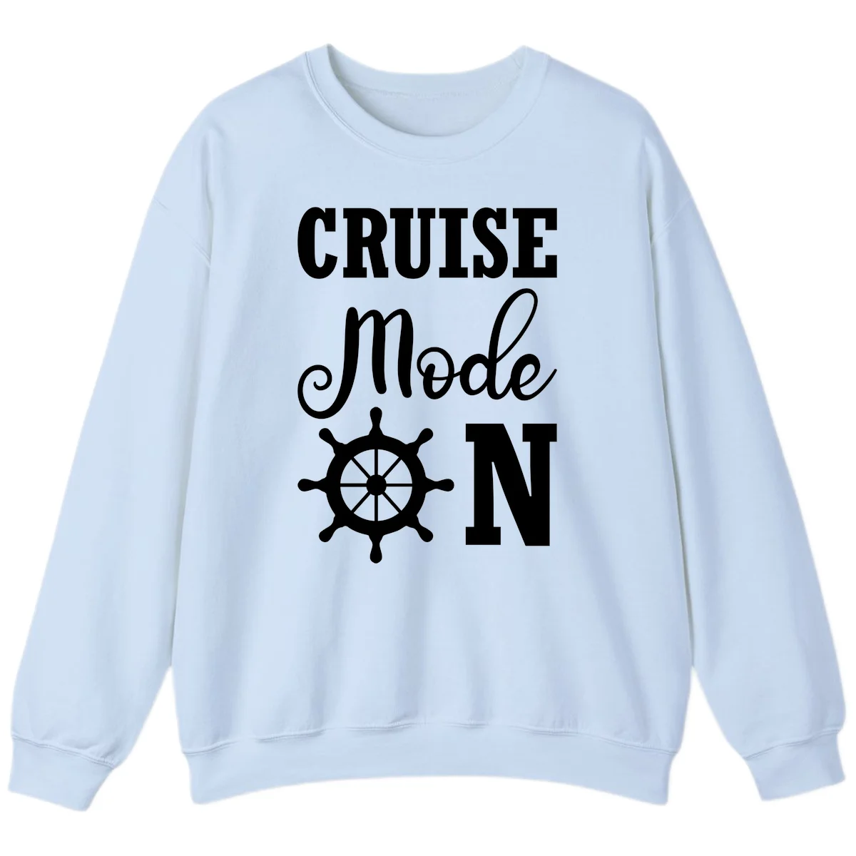 Cruise Mode Ship Wheel Sweatshirt in Light Blue