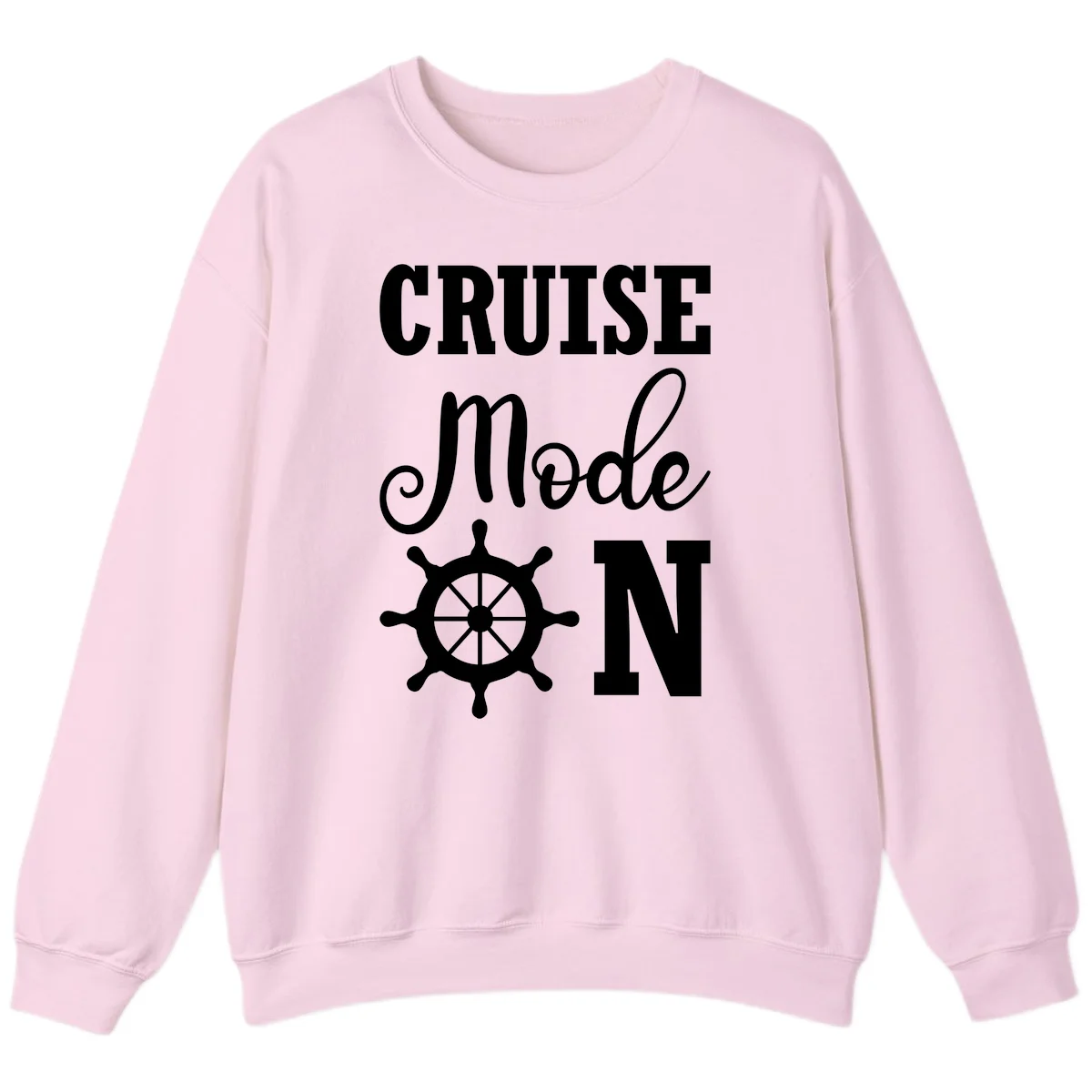 Cruise Mode Ship Wheel Sweatshirt in Light Pink