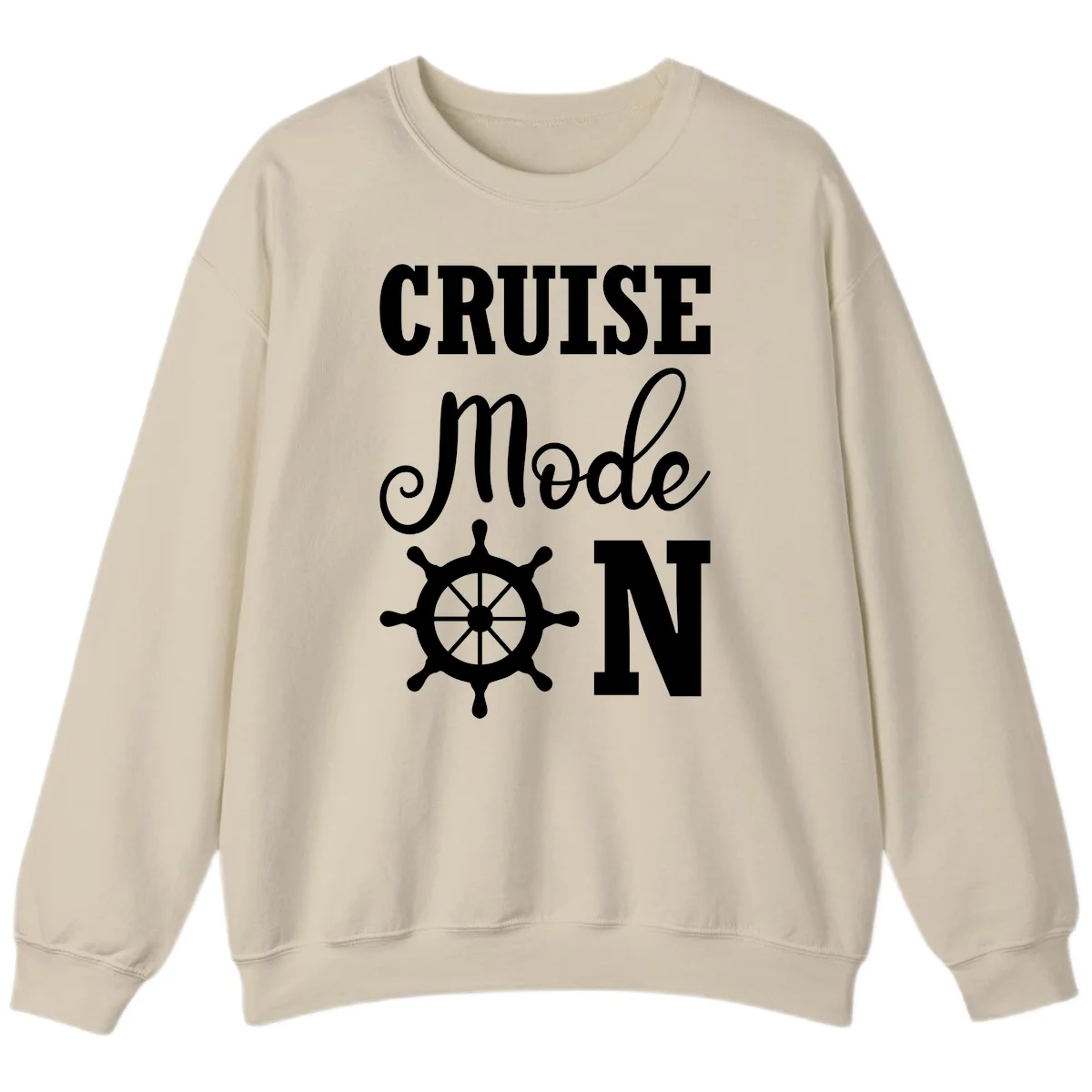 Cruise Mode Ship Wheel Sweatshirt in Sand