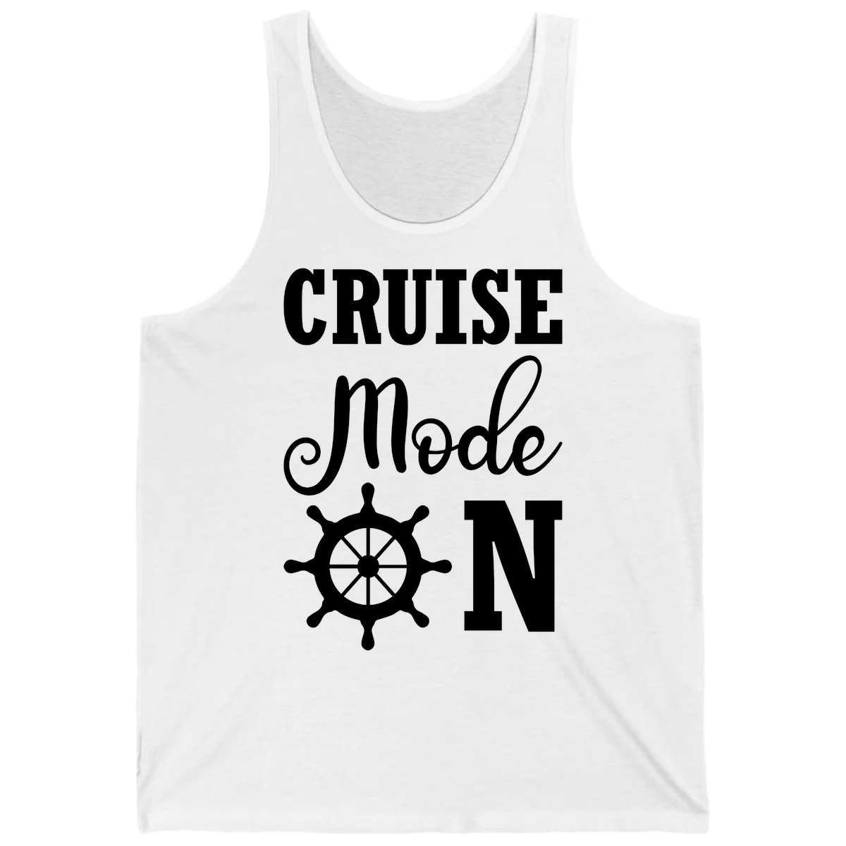 Cruise Mode Ship Wheel Tank Top in White