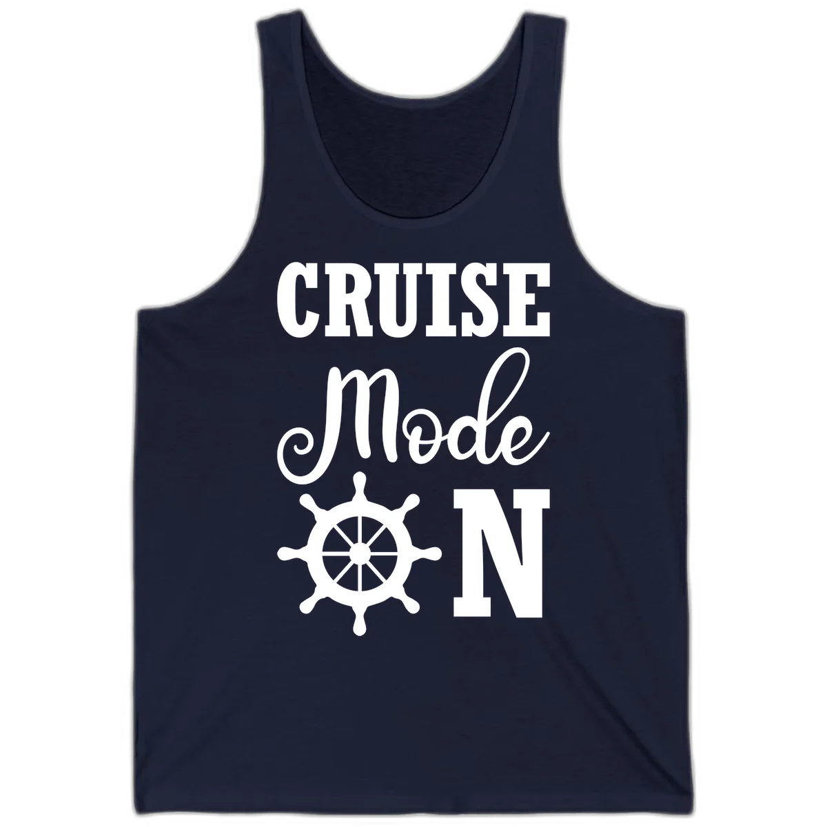 Cruise Mode Ship Wheel Tank Top in Navy