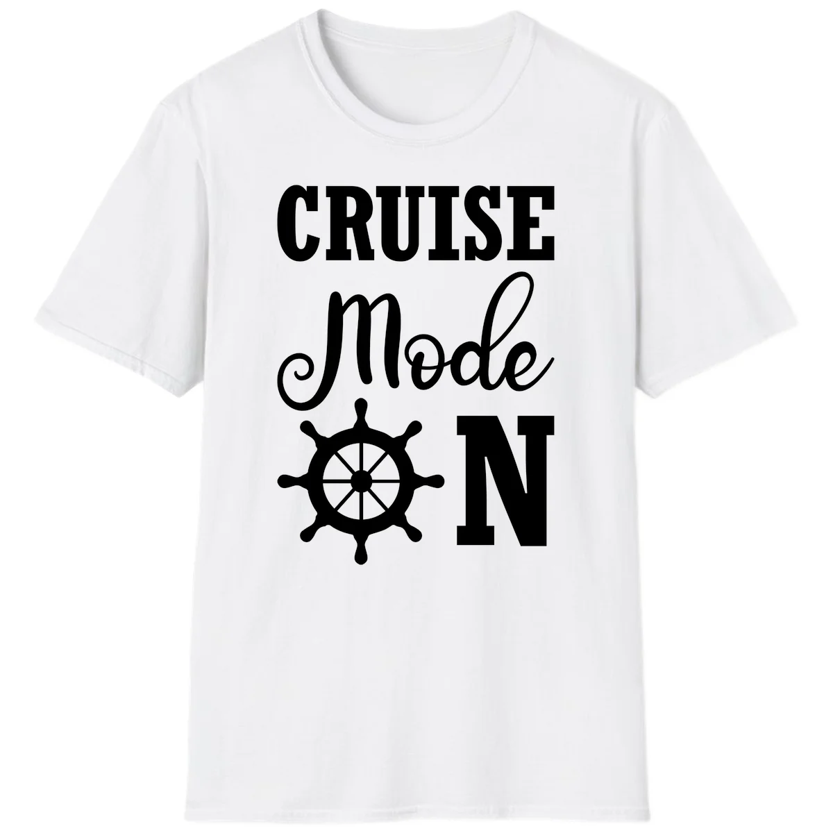 Cruise Mode Ship Wheel T-Shirt in White