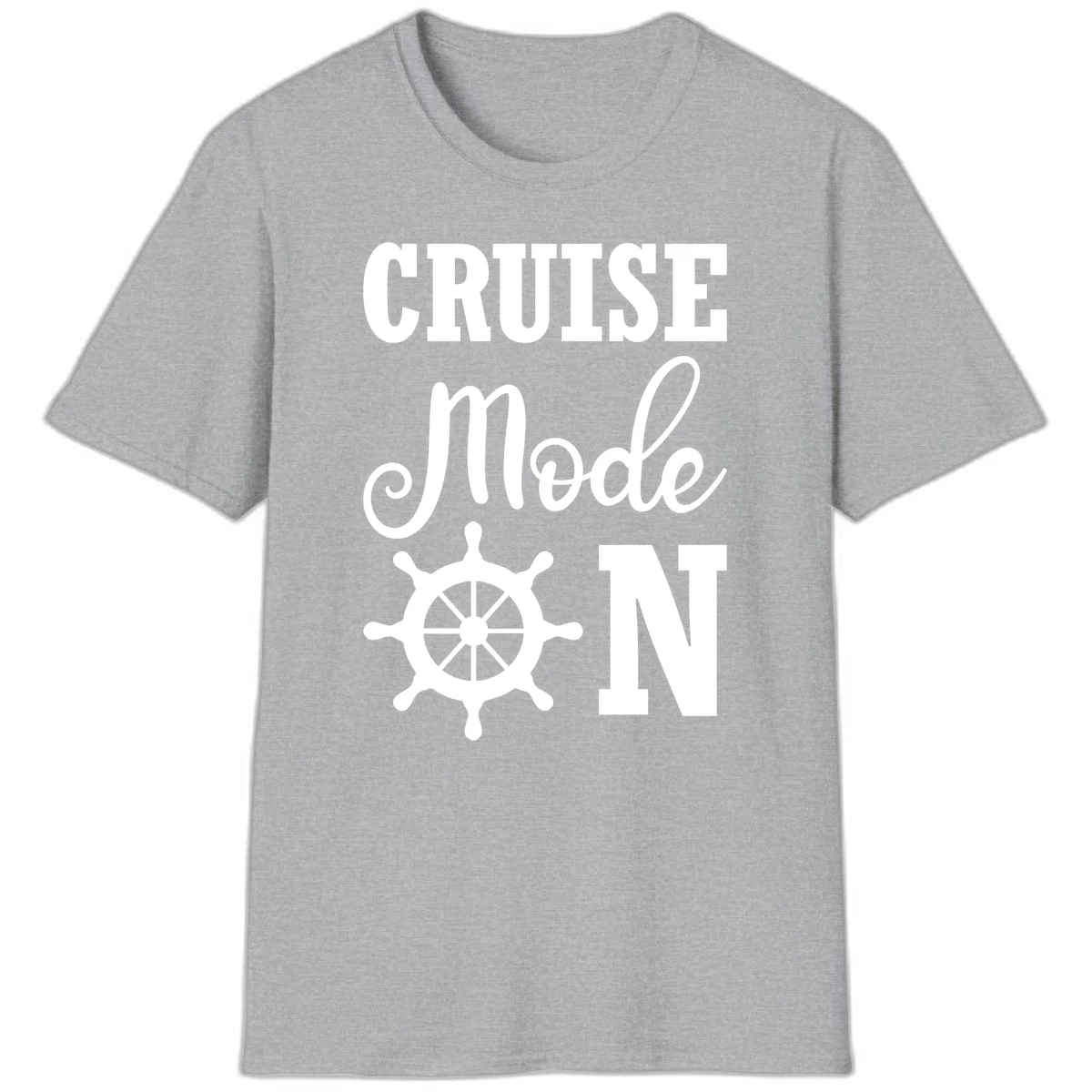 Cruise Mode Ship Wheel T-Shirt in Sport Grey