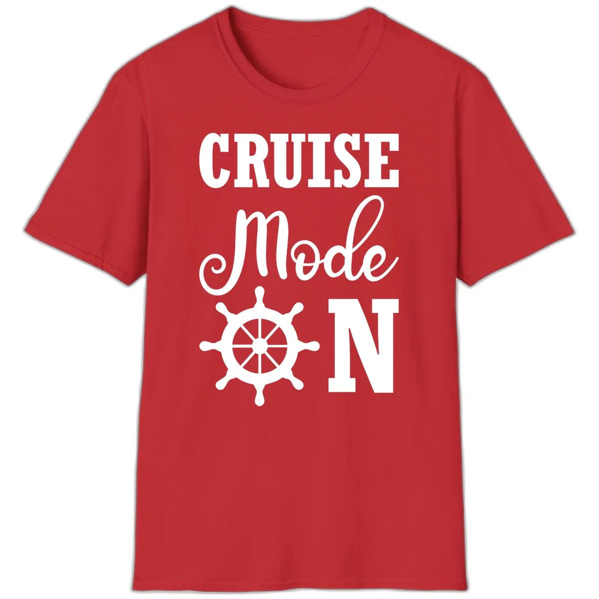 Cruise Mode Ship Wheel T-Shirt in Red