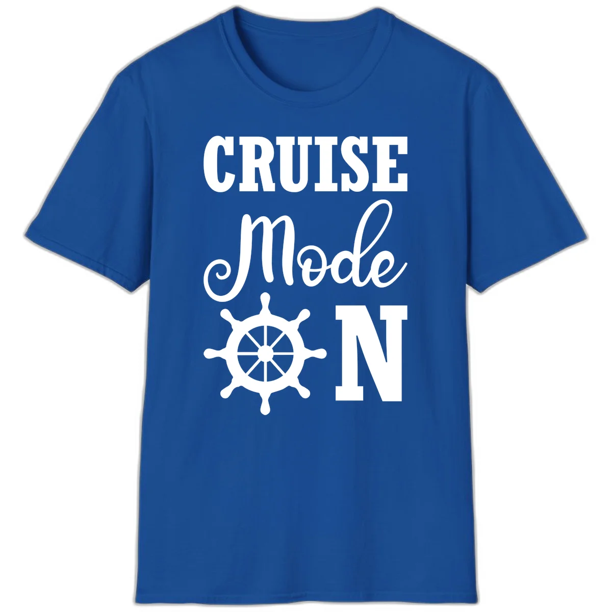 Cruise Mode Ship Wheel T-Shirt in Royal