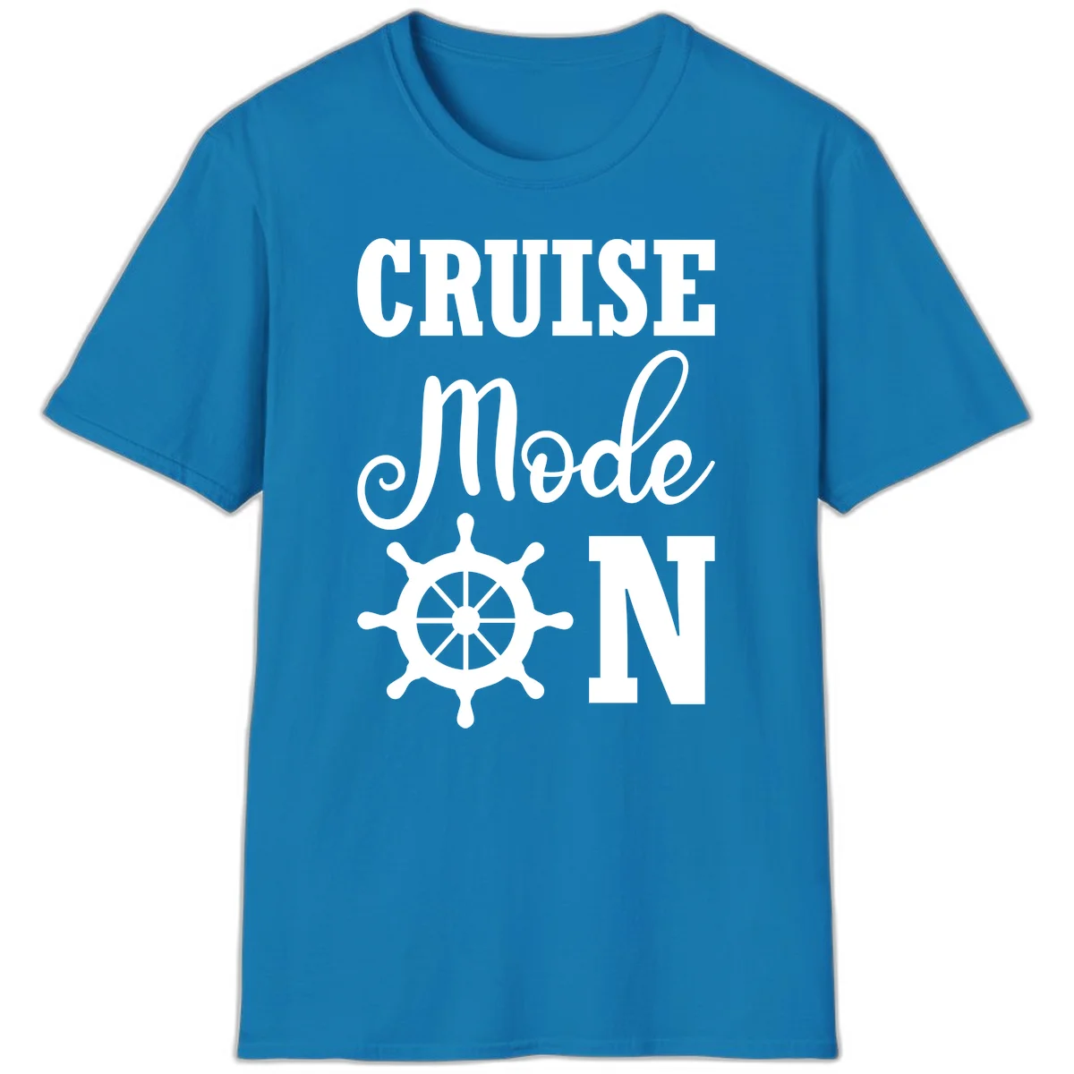 Cruise Mode Ship Wheel T-Shirt in Sapphire