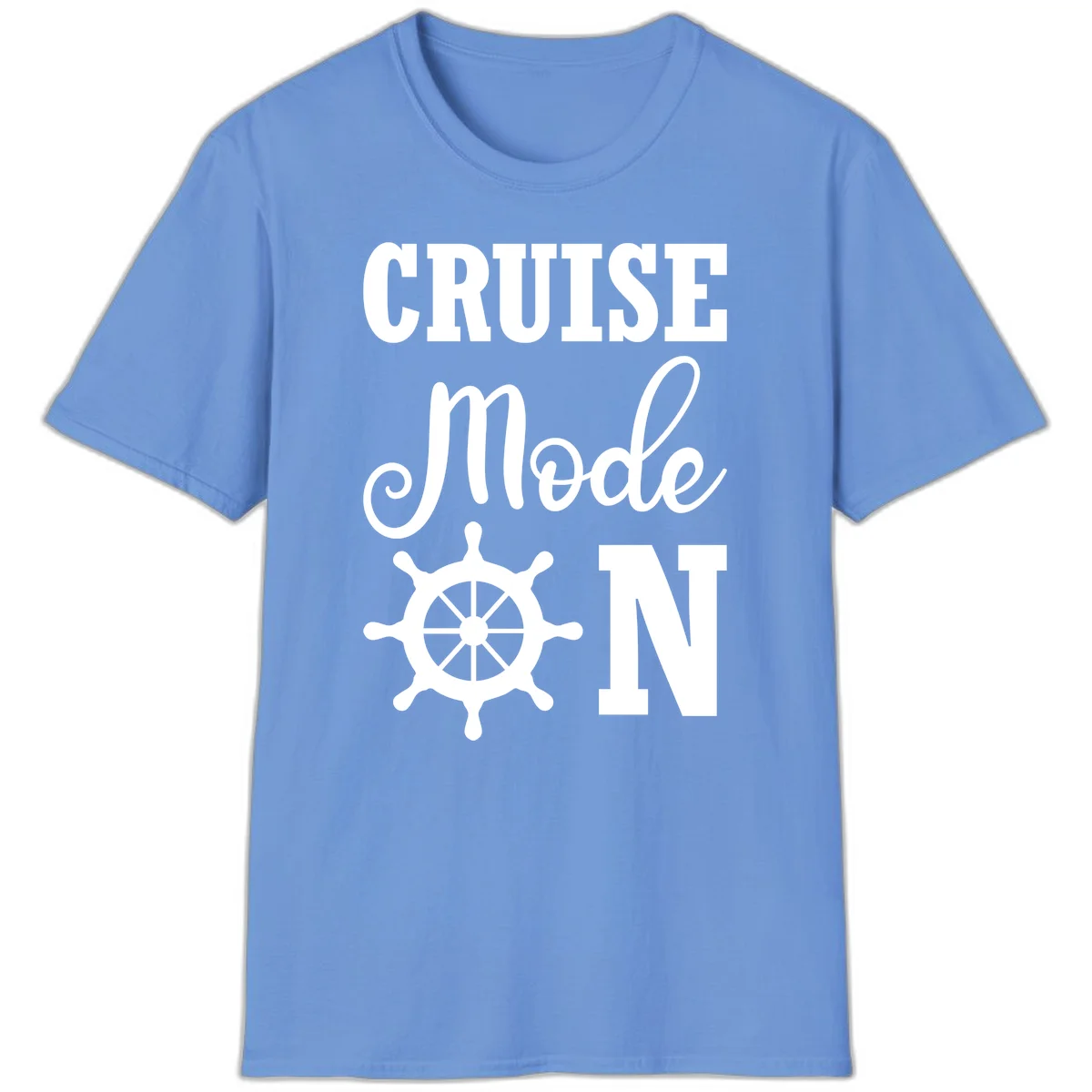 Cruise Mode Ship Wheel T-Shirt in Carolina Blue