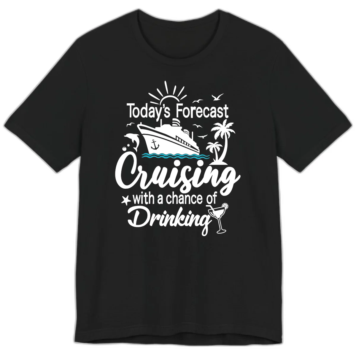 Today's Forecast Cruising With Drinking Premium T-Shirt in Black