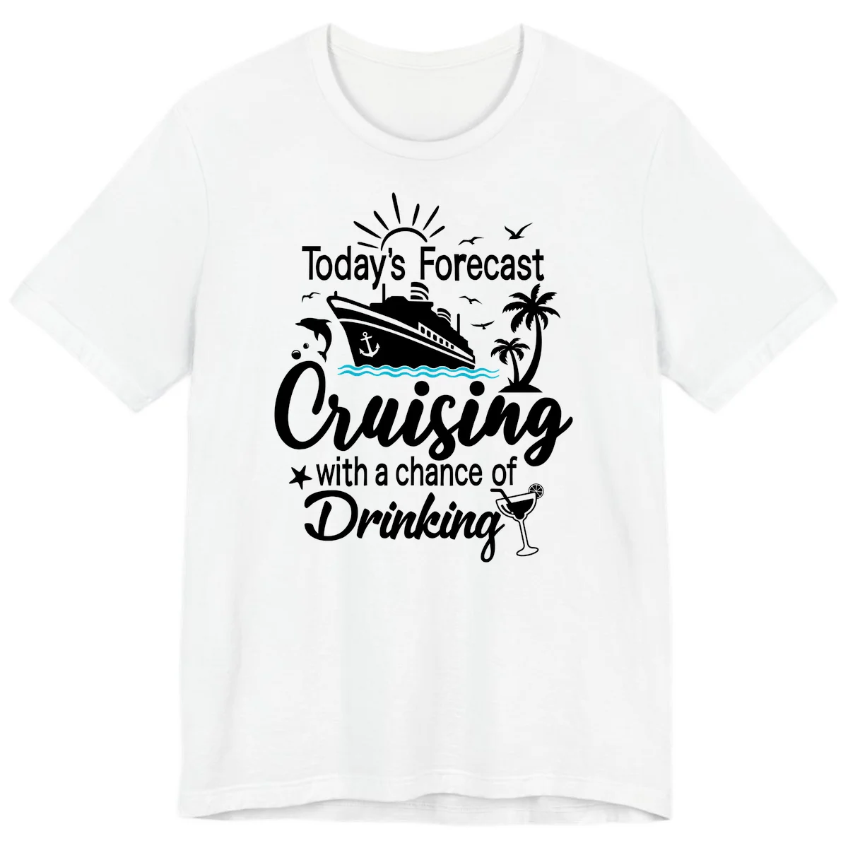 Today's Forecast Cruising With Drinking Premium T-Shirt in White