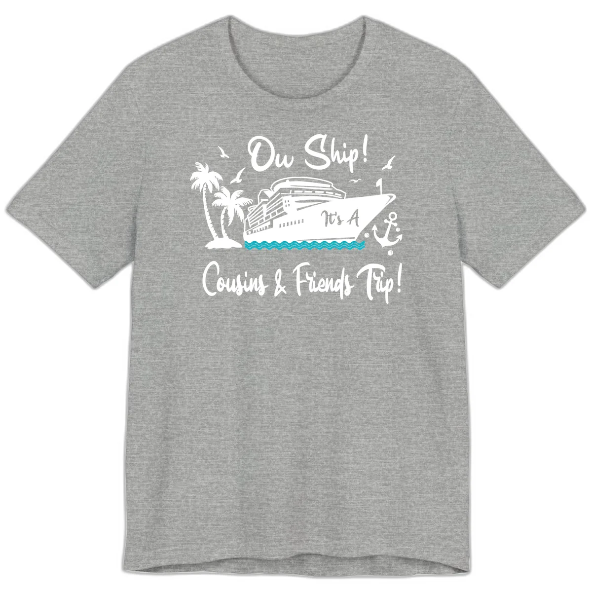 Ow Ship Cousins & Friends Trip Premium T-Shirt in Athletic Heather