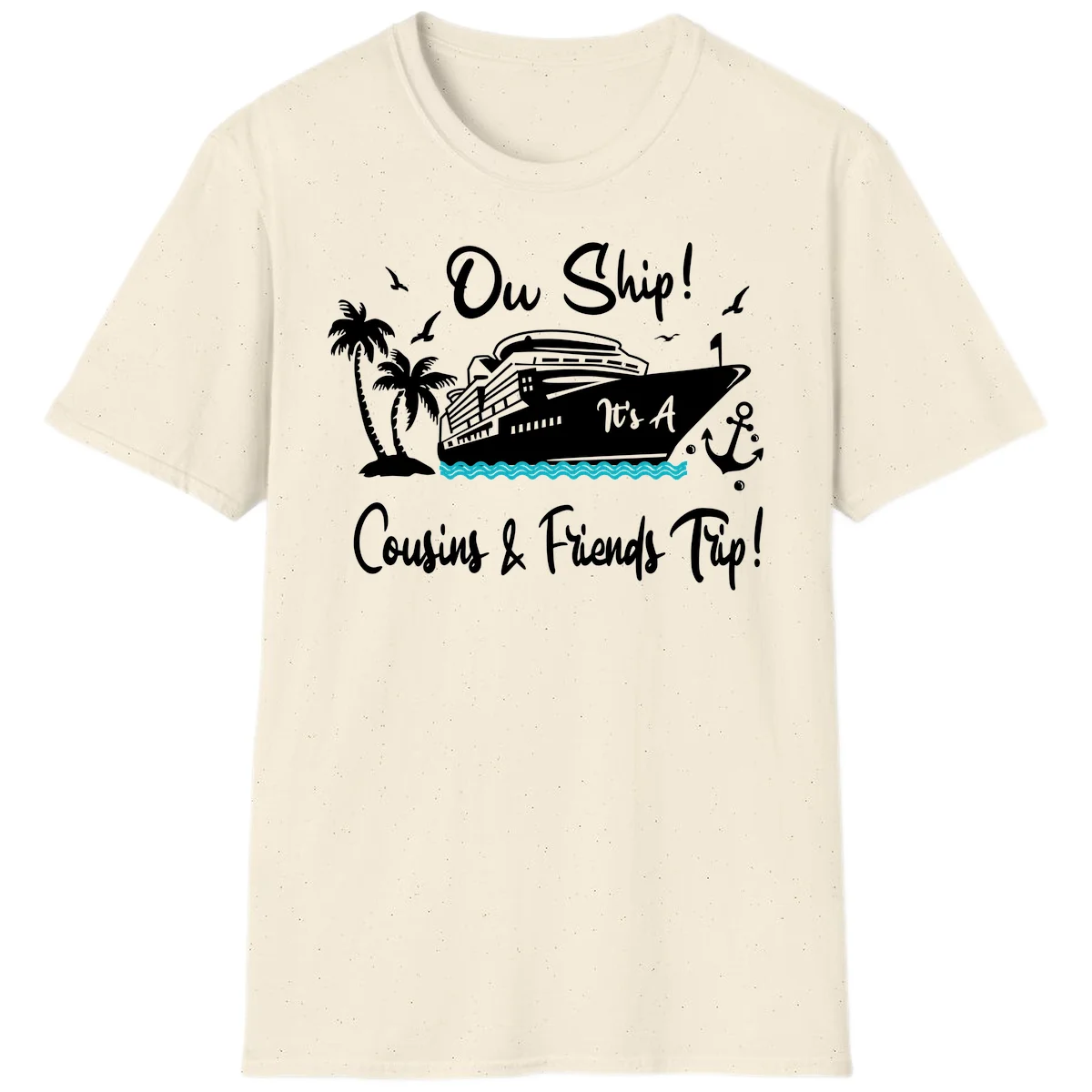 Ow Ship Cousins & Friends Trip T-Shirt in Natural