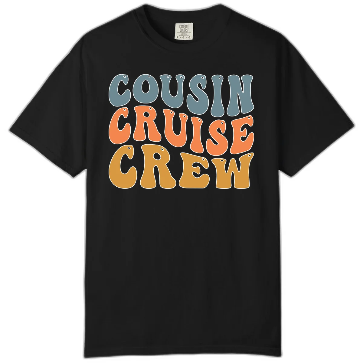 Cousin Cruise Crew Comfort Color Tee in Black