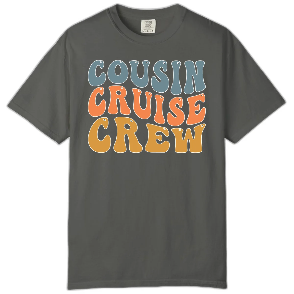 Cousin Cruise Crew Comfort Color Tee in Pepper