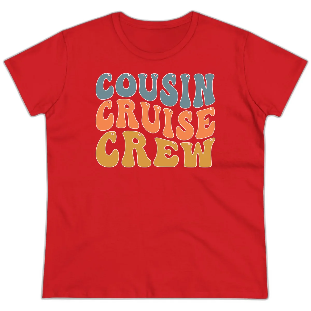 Cousin Cruise Crew Ladies Tee in Red